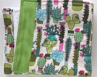 Dish Drying Mat / Dish Drainer/ Dish Mat in Cactus Print / Kitchen Towel