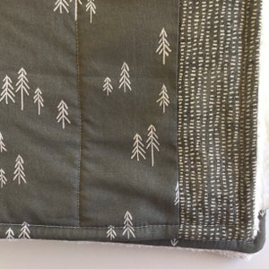 Forest Tree Dish Drying Mat: Gray Cotton Kitchen Draining Towel Winter Kitchen Decor