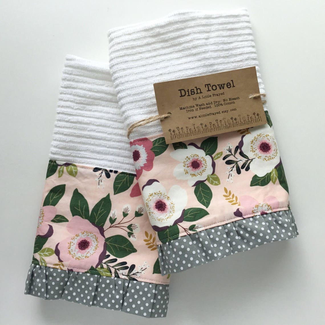 Kitchen Dish Towel Flowers / Kitchen Bar Mop Towel / Pink and Etsy
