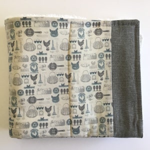 Dish Drying Mat / Dish Drainer/ Dish Mat Farmhouse Gray Chickens and Eggs/ Farm Kitchen / Kitchen Towel