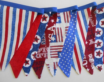 Stars and Stripes Banner/ 4th of July Bunting/Patriotic Banner/ Red, White and Blue Banner/ Patriotic Photo Prop / Patriotic Subway Art Garl