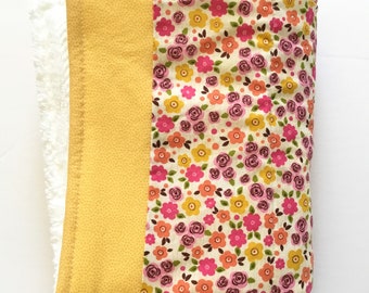 Dish Drying Mat / Dish Drainer/ Dish Mat in Pink, Yellow, Orange Ditzy flowers / Spring Sumer Kitchen Towel