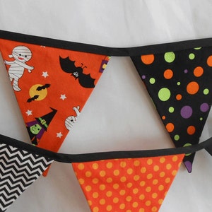 Halloween Banner with Skeletons, Vampires, Witches, and Mummies Flags / Party Banner / Photo Prop/ Halloween Bunting image 5