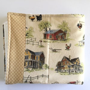 Dish Drying Mat / Dish Drainer/ Dish Mat Farm Barn Chickens/ Farmhouse Kitchen / Kitchen Towel
