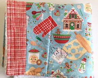Geschirrtuch mit Weihnachtsmotiv: Lebkuchenhaus Baumwolle Frottee Handtuch