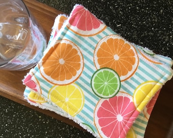 Citrus Dish Cloth Sponges: Reusable Cotton Kitchen Scrubby Set