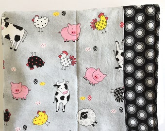 Dish Drying Mat/ Kitchen Drying Towel in Farmyard Animals/ Spring Dish mat