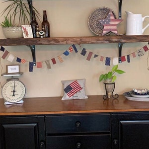 4th of July Patriotic Mini Scrappy Banner/ Americana Banner/ Labor Day Garland/ Photo Prop in Vintage Red, White and Blue image 7