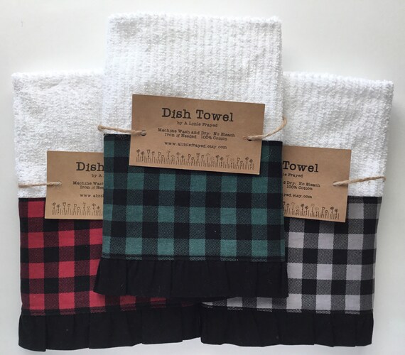 Dish Drying Mat buffalo Check Christmas Dish Drainer country Kitchen Dish Mat in Black and Red Buffalo Plaid Check Kitchen Towel Etsy