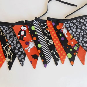 Halloween Banner with Skeletons, Vampires, Witches, and Mummies Flags / Party Banner / Photo Prop/ Halloween Bunting image 3