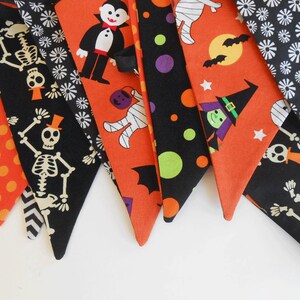 Halloween Banner with Skeletons, Vampires, Witches, and Mummies Flags / Party Banner / Photo Prop/ Halloween Bunting image 4