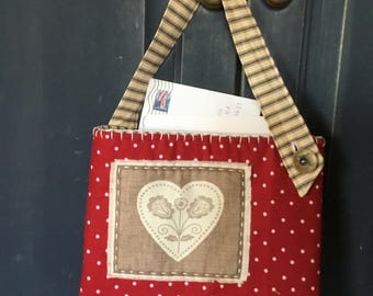Valentine’s Day Mailbox Love Note Pouch Wall Decor Primitive Chair Backer