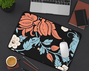Elegante tapete de escritorio floral, decoración para el hogar y la oficina, accesorios de escritorio, regalo para ella, tapete para estación de trabajo, estilo de oficina