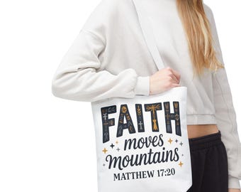 Vom Glauben inspirierte Einkaufstasche, christliche Tasche, inspirierende Tasche, Schriftgeschenk, motivierender Shopper