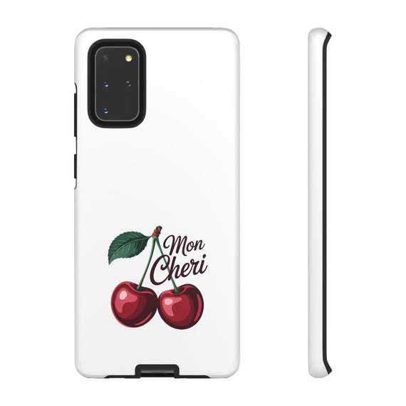 Cherry Phone Case - Mon Cheri, Cute Cherry Design, Tough Cell Phone Cover, Gift for Her, Trendy Accessory Cherry Phone Case - Mon Cheri, Cute Cherry Design, Tough Cell Phone Cover, Gift for Her, Trendy Accessory