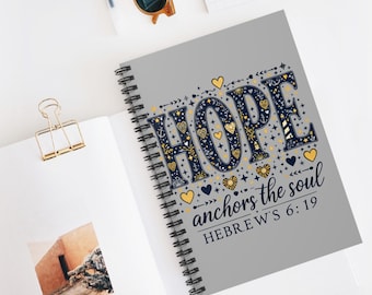 Quaderno a spirale ispiratore - La speranza ancora l'anima, diario, quaderno di preghiera, regali per studenti, incoraggiamento