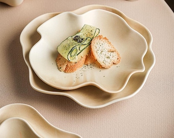 Handmade Stoneware Dinner Plate 6” 8.5”, Thrown Ceramic Plate, Rustic Kitchen Decor, Glazed Pottery Dish Unique Dinnerware Housewarming Gift