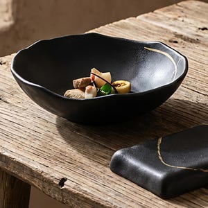 Handmade Stoneware Bowl and Plate, Ceramic Dinnerware, Thrown Pottery Dish, Rustic Kitchen Decor Glazed Serving Bowl Plate Unique Dinnerware