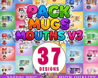37 Tassendesigns mit Cartoon-Mündern aus Filmen, Fernsehserien und Videospielen | PNG 300 DPI