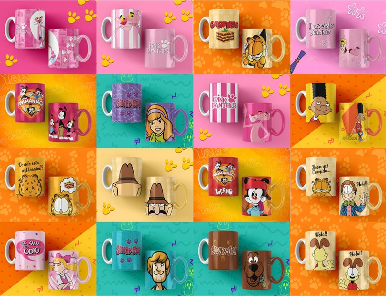 52 Classic Cartoon Designs for Mugs | High Quality JPG Files 300 DPI | Fun Designs for Sublimation and Mugs image 2