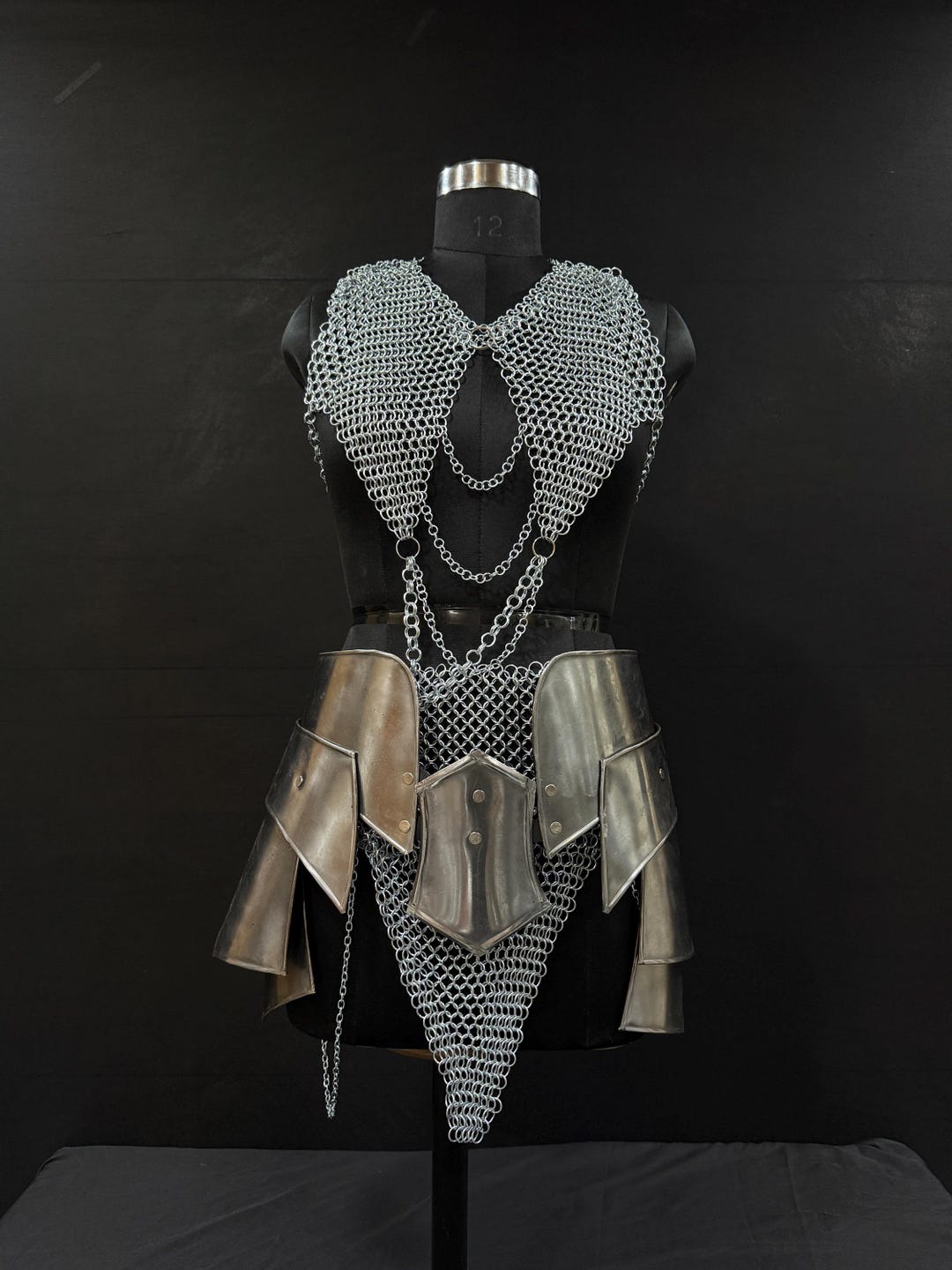 Handmade Chainmail Torso Armor | Steel Plate Tassets, LARP Costume ...