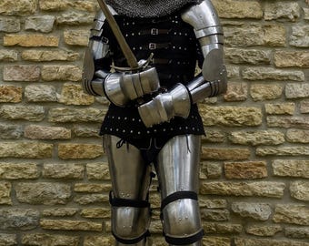 Hand-Forged Medieval Knight Armor Set: Full Buhurt Steel Suit