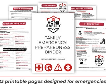 Family Emergency Planner | Printable Home Safety Binder (Digital PDF)