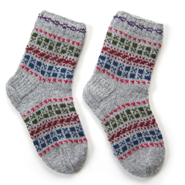 Size M: Woolen Socks Hand Knit by Granny