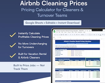 Airbnb Cleaning Calculator | Vacation Rental Turnover Pricing Template (Google Sheets)