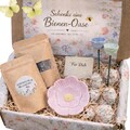 Geschenk für Gartenliebhaber – Muttertagsgeschenk | Bienen & Schmetterlinge unterstützen | Set mit Samenbomben Trinkschale | Geschenkfertig