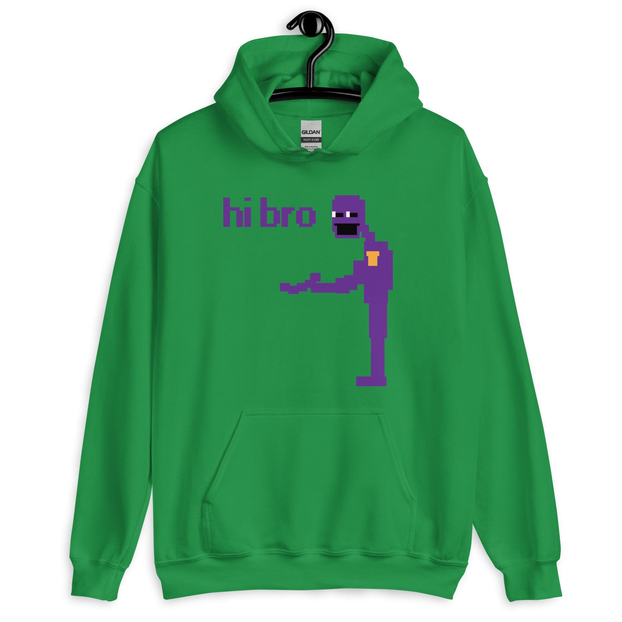 Purple Guy FNAF Hoodie • Hi Bro Ironic Meme Hooded Sweatshirt 