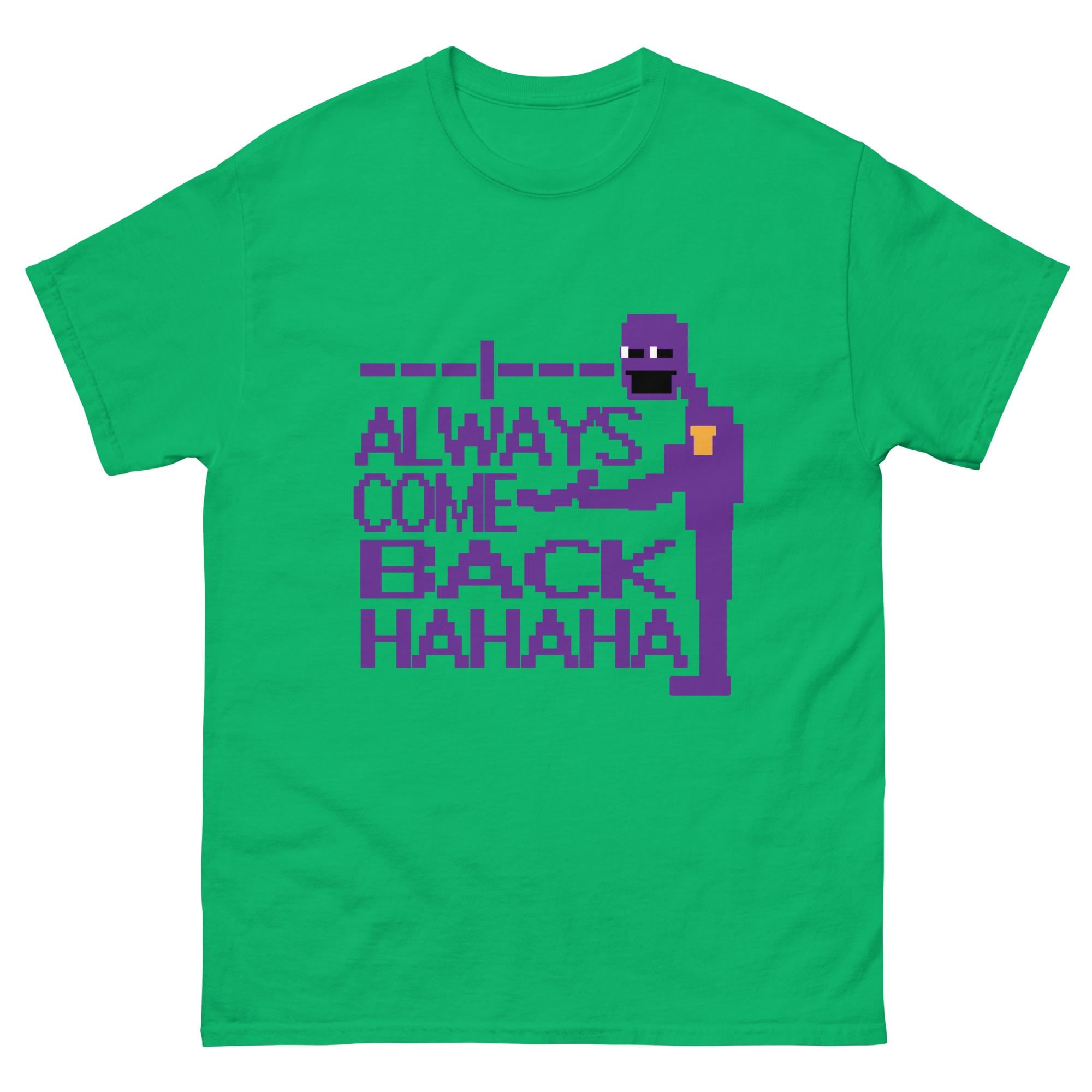 パープルガイ FNAF Tシャツ • 「I Always Come Back」ヴィンテージ