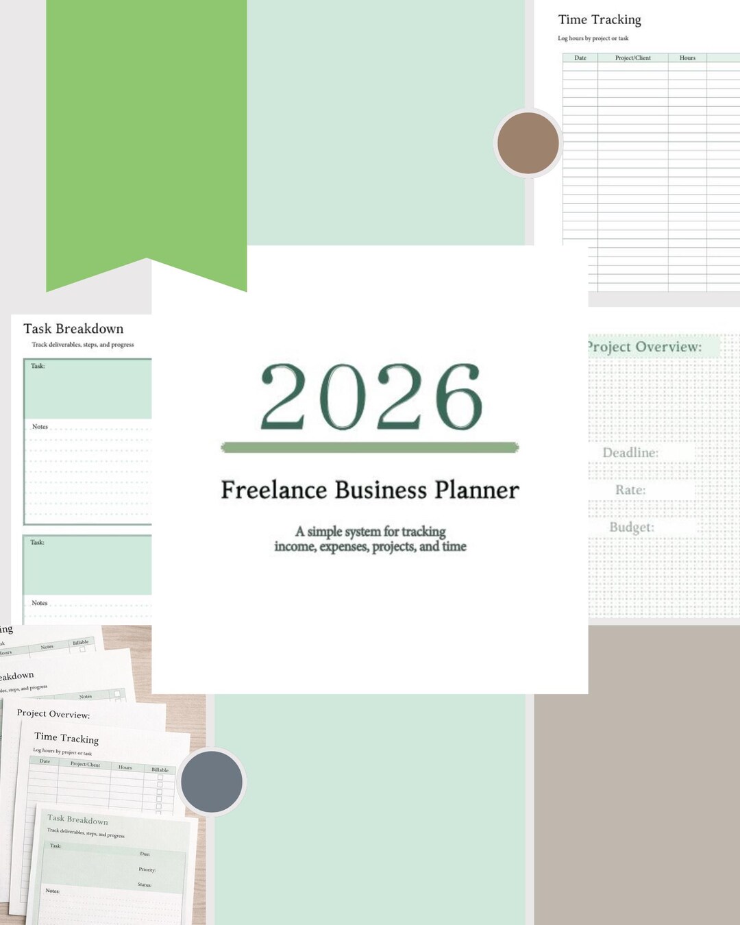 2026 Freelance 62-page Business Planner | Income, Expenses, Time Tracking & Task Management ...