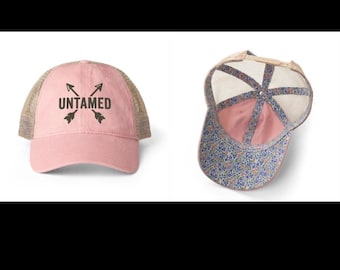 Western-truckerhoed voor dames, landelijke pet met mesh achterkant, paardenstaarthoed, casual cowgirl-outfit, gewassen katoenen snapback-hoed