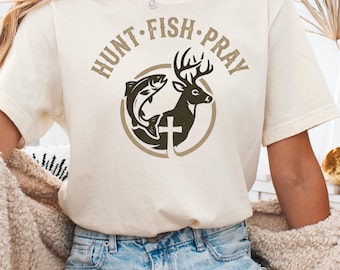 Jacht vis bid-shirt, christelijk jacht visserij-T-shirt, Deer Hunter Faith-shirt, outdoor lifestyle-T-shirt, Country Hunter cadeau