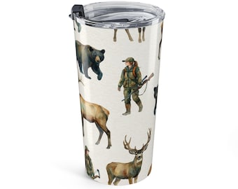 Tumbler voor jagers voor dames, reismok jagers, cadeau vrouwelijke jager, koffiekopje jagen op wilde dieren, drinkgerei voor vrouwen die jagen