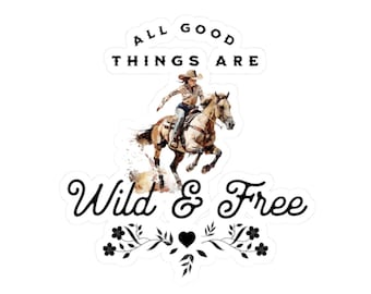 Wilde en gratis stickers: rustiek cowboydecor, cadeau paardenliefhebber