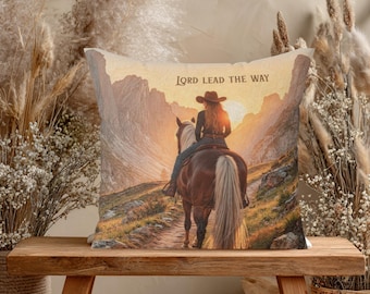 Almohada para sala de estar Decoración para amantes de los caballos Almohada cristiana