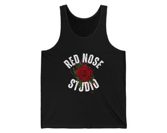 Camiseta sin mangas de jersey Red Rose: moda unisex de verano