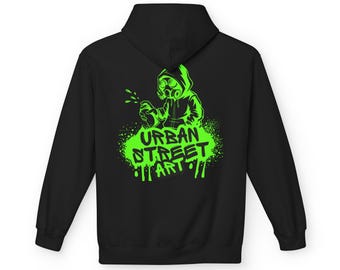 Sudadera polar con capucha de arte callejero urbano, ropa urbana moderna, estilo grafiti, ropa informal unisex, perfecta para amantes del arte, comodidad diaria, regalo único.