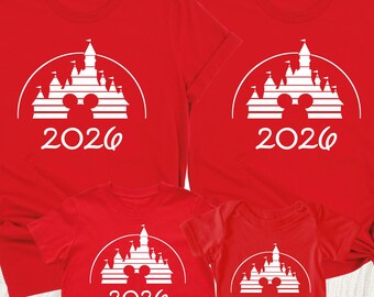 Custom Disney Family Shirts 2026 Matching Disney Shirt Disney Vacation Tee Family Disney Trip T-Shirt Disneyland Shirt Disneyworld Shirt