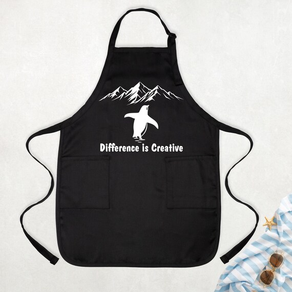 Lonely Penguin Art Apron Different Is Creative Apron, But Why Penguin Mountain Apron, Aesthetic Adventure Apron, Personalized Art Smock
