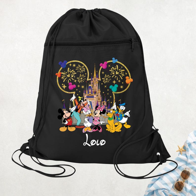 Personalized Disney Backpack Disneyland Drawstring Bag, Disneyworld ...