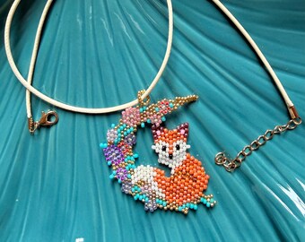 Beaded Fox necklace