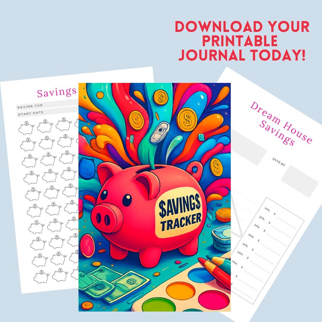 Savings Tracker Printable | Piggy Bank Budget Planner (PDF Instant ...