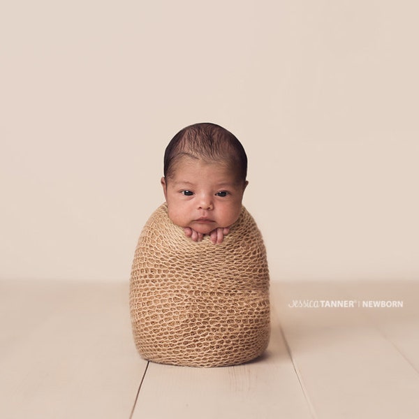 Loosely handknit mohair wrap newborn layer unisex photography prop - choose a color