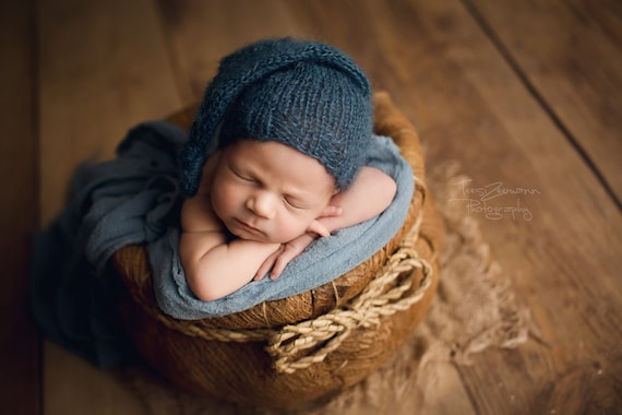 RTS Ready to Ship Knot Sleep Cap Mohair Handknit Hat Knot Hat Unisex Newborn Photo Prop Choose a Color Etsy