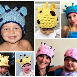 PATTERN CROCHET Gentle Giraffe Hat Newborn-Adult
