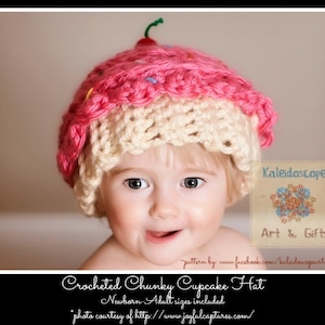 PATTERN-CROCHET Chunky Cupcake Hat(Newborn-Adult)