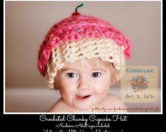 PATTERN-CROCHET Chunky Cupcake Hat(Newborn-Adult)